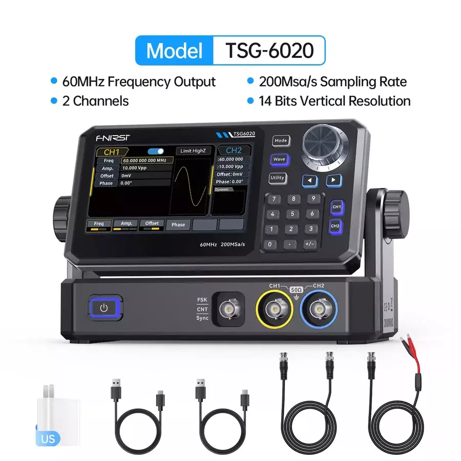 سیگنال ژنراتور دو کاناله فینرسی مدل FNIRSI TSG6020