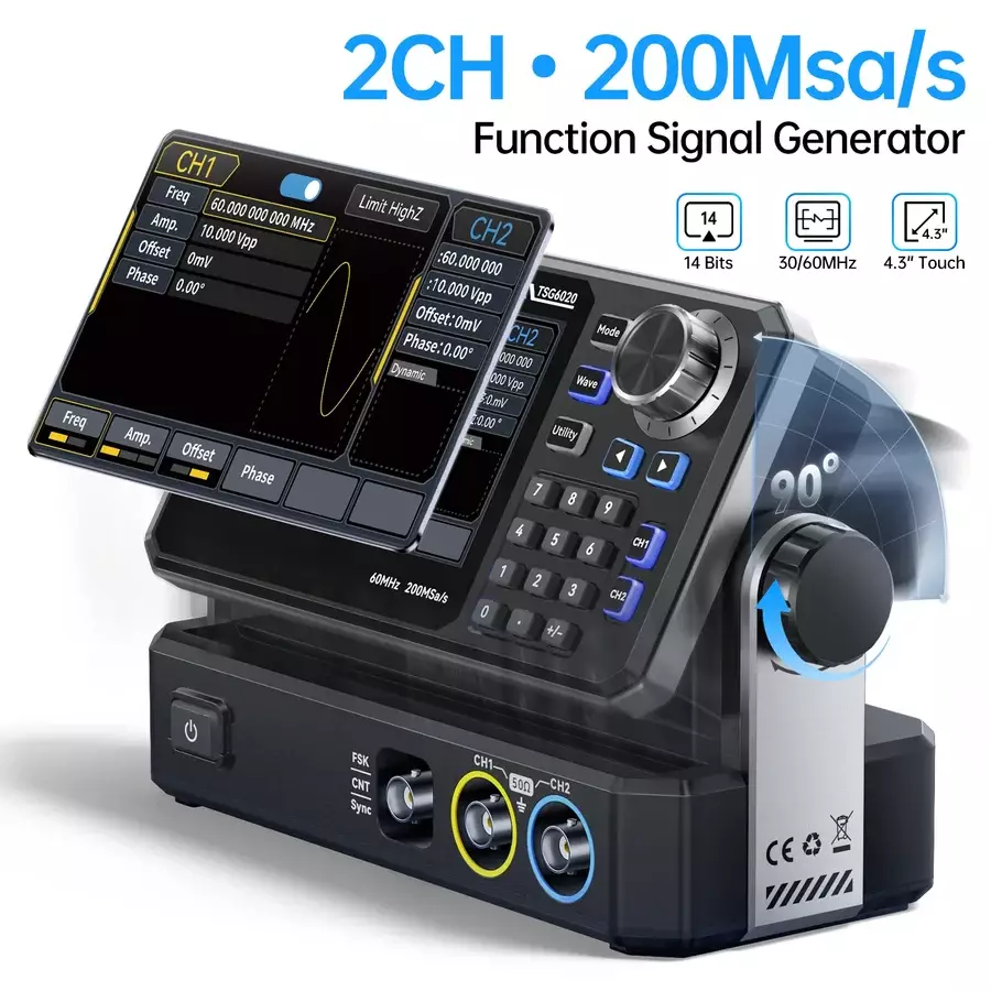 سیگنال ژنراتور دو کاناله فینرسی مدل FNIRSI TSG6020