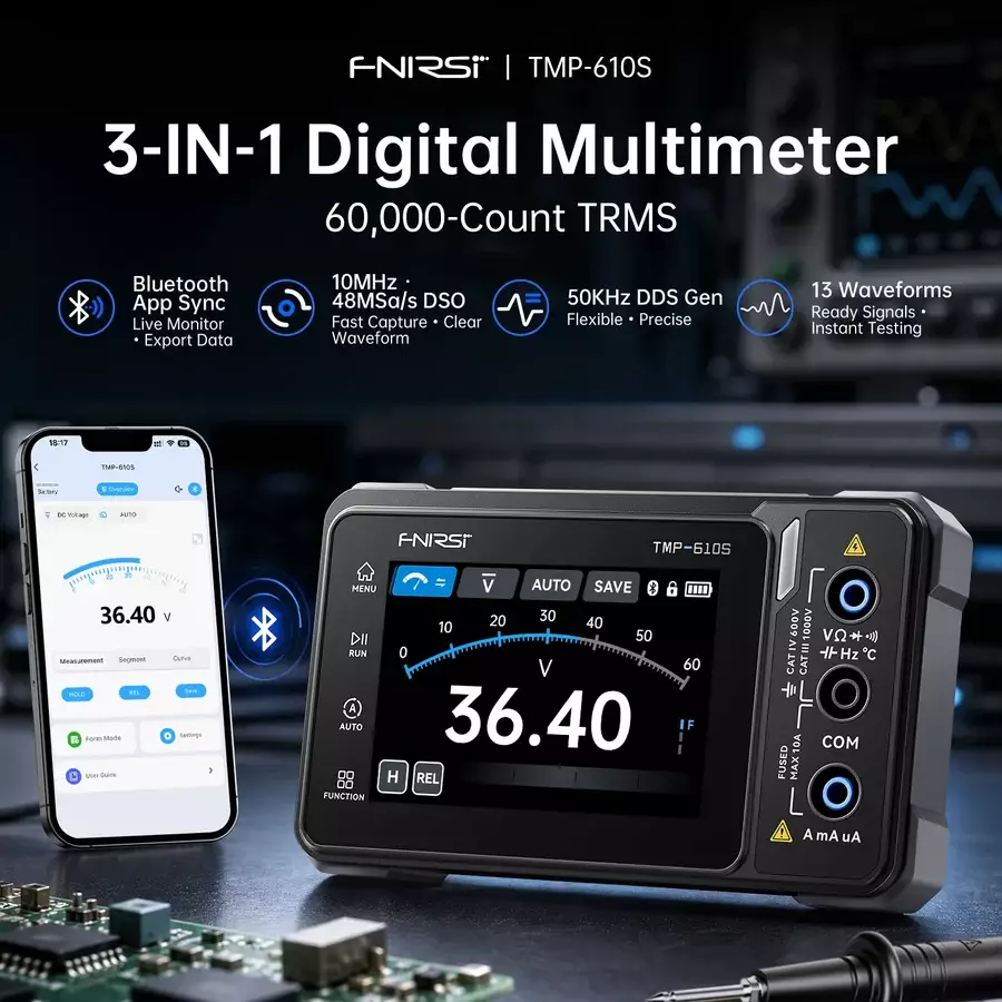 مولتی‌ متر سه‌ کاره فینرسی مدل FNIRSI TMP-610S
