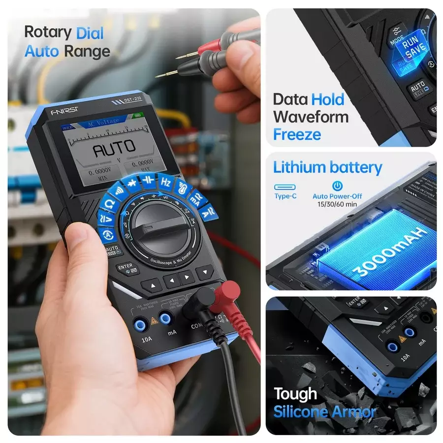 مولتی‌متر دستی فینرسی 3 در 1 مدل FNIRSI DST-210